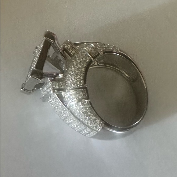 Princess cut plata 9.25 ring size 8 - Picture 2 of 2